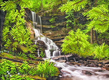 Рисунок на шелке МАТРЕНИН ПОСАД арт.37х49 - 4146 Водопад в лесу