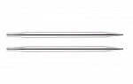 10424 Knit Pro Спицы съемные для вязания Nova Metal 4мм для длины тросика 20см, никелированная латунь, серебристый, 2шт