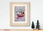 Набор для вышивания LUCA-S арт. BU5014 - Дед Мороз на рыбалке 22х32 см