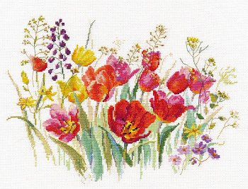 Набор для вышивания АЛИСА арт.2-34 Полевые тюльпаны 30х21 см
