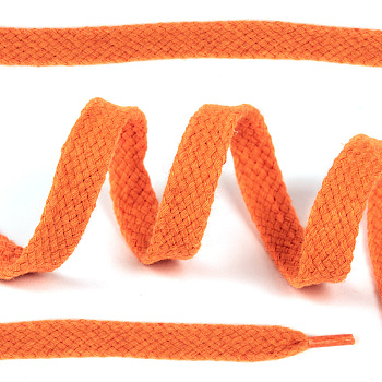 Шнурки плоские 12мм классическое плетение х/б дл.150см цв.008 оранжевый (10 комп)