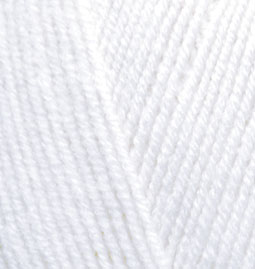 Пряжа для вязания Ализе LanaGold Fine (49% шерсть, 51% акрил) 5х100г/390м цв.055 белый