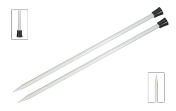 45232 Knit Pro Спицы прямые для вязания Basix Aluminum 6мм/35см, алюминий, серебристый, 2шт
