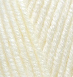 Пряжа для вязания Ализе Lana Gold Plus (49% шерсть, 51% акрил) 5х100г/140м цв.001 кремовый