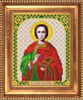 Рисунок на ткани бисером БЛАГОВЕСТ арт.И-5155 Св.Великомученик Целитель Пантелеймон 13,5х17 см