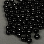 Бусины MAGIC 4 HOBBY круглые перламутр 10мм цв.002 черный уп.500г (960шт)