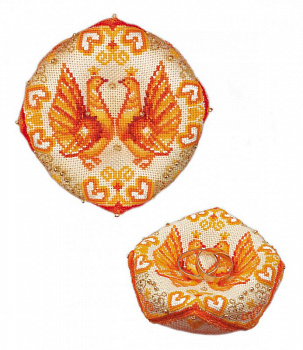 Набор для вышивания РИОЛИС арт.1474АС Подушечка для обручальных колец 8х8 см