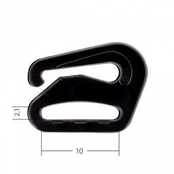 Крючок для бюстгальтера d10мм пластик  ARTA.F. SF-1-3 цв.170 черный, уп.50шт
