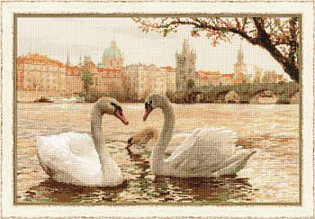 Набор для вышивания РИОЛИС арт.1364 Лебеди, Прага 45х30 см