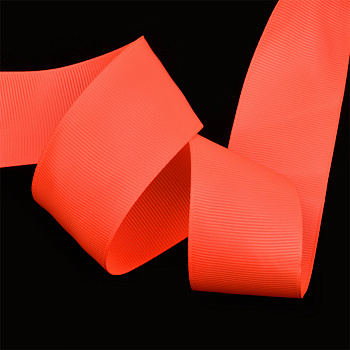 Лента Ideal репсовая в рубчик шир.50мм цв. 600 флуор.оранжевый уп.27,4м