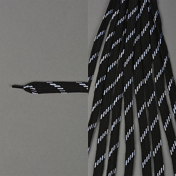 Шнурки TBY декоративные плоские 10мм 130см арт.SLF015 двухцветные уп.50шт