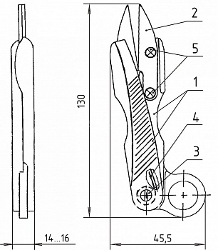 Ножницы КРАМЕТ (Могилев) Н-065 для обрезки нитей,  125 мм