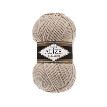 Пряжа для вязания Ализе LanaGold (49% шерсть, 51% акрил) 5х100г/240м цв.005 бежевый