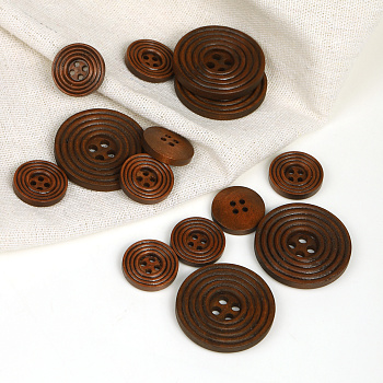 Пуговицы деревянные TBY.R503 цв.коричневый 20L-12,5мм, 4 прокола, 50 шт