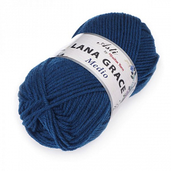 Пряжа для вязания ТРО LANA GRACE Medio (25% мериносовая шерсть, 75% акрил супер софт) 5х100г/170м цв.2000 синее море