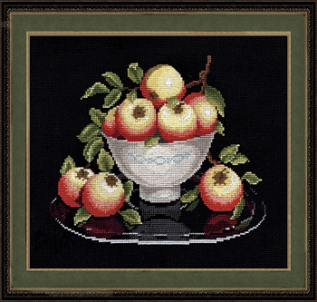 Набор для вышивания ОВЕН арт. 594 Яблоки в вазе 20х24 см
