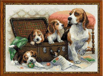 Набор для вышивания РИОЛИС арт.1328 Собачье семейство 40х30 см