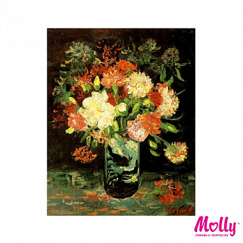 Картины по номерам Molly арт.KH0104 Ван Гог. Ваза с гвоздиками (28 Красок) 40х50 см