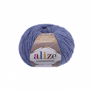 Пряжа для вязания Ализе Lana Coton (26% шерсть, 26% хлопок, 48% акрил) 10х50г/160м цв.374 голубой меланж