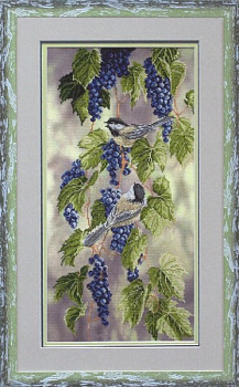 Набор для вышивания мулине КРАСА И ТВОРЧЕСТВО арт.31010 Синие брызги 27,3х54,9 см