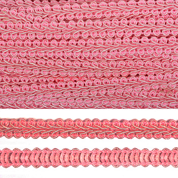 Тесьма Шанель плетеная TBY шир.8мм 0384-0016 цв.129 коралловый уп.18,28м
