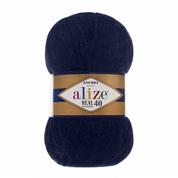 Пряжа для вязания Ализе Angora Real 40 (40% шерсть, 60% акрил) 5х100г/480м цв.058 т.синий