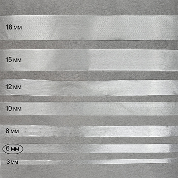 Лента (резинка) TBY силиконовая матовая 38003 шир.6мм толщ. 0,24мм уп.1кг (≈570м)