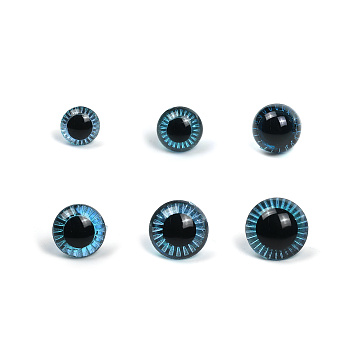 Набор глаз в органайзере винтовые пластик с лучиками синие d11-22мм 46шт с фикс №6