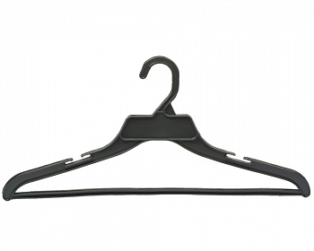 Вешалка арт.ВП-2 костюмная с перекладиной L450мм, шир. плеча 9 мм цв.черный
