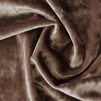Плюш винтажный тонкий 2002-38 240г/м2 97%полиэстер3%лайкра цв.38 коричневый 50х50см