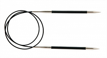 41172 Knit Pro Спицы круговые для вязания Karbonz 6мм/60см, карбон, черный