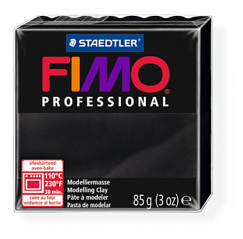 FIMO professional полимерная глина, запекаемая в печке, уп. 85г цв.черный, арт.8004-9