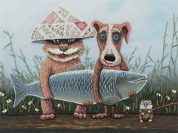 Набор для вышивания PANNA Живая картина арт. JK-2075 Большая рыба 25,5х19,5 см