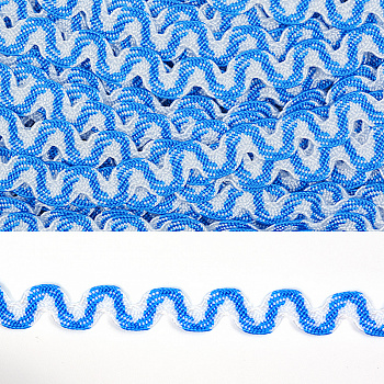 Тесьма плетеная вьюнчик арт.С-3726 (3582) г17 шир.7мм (5мм) рис.9313 цв.136 синий-белый уп.20м