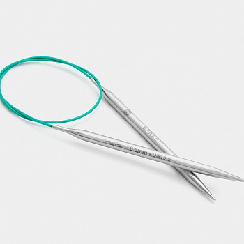 36048 Knit Pro Спицы круговые для вязания Mindful 5мм/25см, нержавеющая сталь, серебристый
