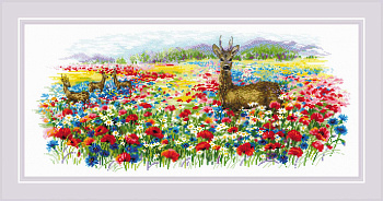 Набор для вышивания РИОЛИС арт.2066 Цветущий луг 55х25 см