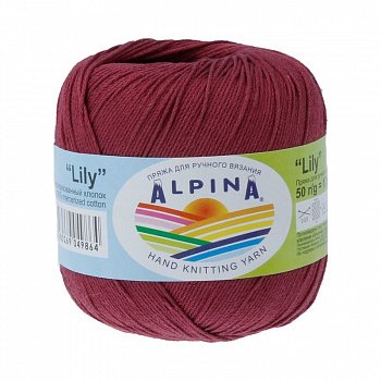 Пряжа ALPINA LILY (100% мерсеризованный хлопок) 10х50 г/175 м цв.802 св.бордовый