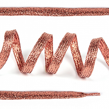 Шнурки плоские 10мм металлизированые дл.120см цв. персиковый МХ-315 (10 компл)