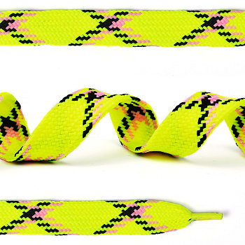 Шнурки TBY декоративные плоские 13мм 130см арт.SLF014 двухцветные уп.10шт