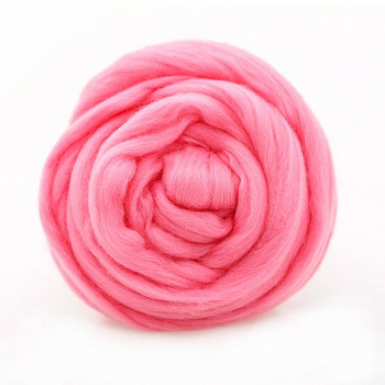 Шерсть для валяния ТРО Гребенная лента (тонкая мериносовая шерсть) 100г цв.0160 розовый