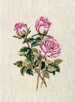 Набор для вышивания РТО арт.C179 Розы на льняной ткани 13х18 см