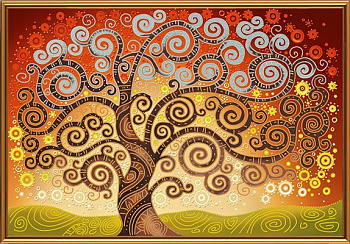 Рисунок на ткани бисер НОВА СЛОБОДА арт.БИС0282 Дерево счастья 61х41 см