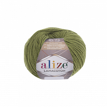 Пряжа для вязания Ализе Lana Coton (26% шерсть, 26% хлопок, 48% акрил) 10х50г/160м цв.485 зеленый
