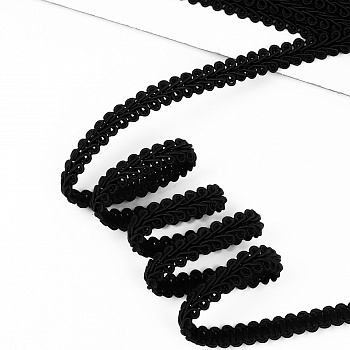 Тесьма Шанель плетеная TBY шир.12мм 0384-0018 цв.черный уп.9м