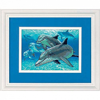 Набор для вышивания DIMENSIONS арт.DMS-06944 Глубоководные дельфины 18х13 см