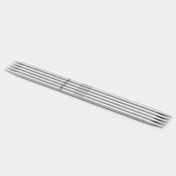 36024 Knit Pro Спицы чулочные для вязания Mindful 3мм/20см, нержавеющая сталь, серебристый, 5шт