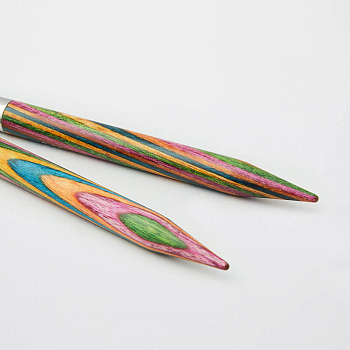 20412 Knit Pro Спицы съемные для вязания Symfonie 12мм для длины тросика 28-126см, дерево, многоцветный, 2ш
