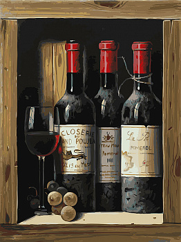 Картины по номерам Белоснежка арт.БЛ.307-AS Коллекционное вино 30x40 см