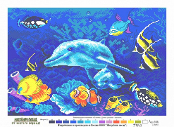 Рисунок на канве МАТРЕНИН ПОСАД арт.37х49 - 0688 Подводный мир