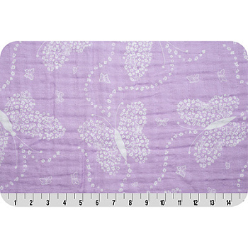 Ткань для пэчворка PEPPY Embrace (марлевка) 120 г/м² 100% хлопок цв.flowerfly lilac уп.100х125 см